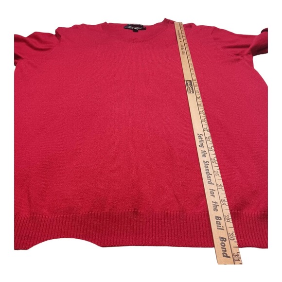 Pronto Uomo Sweater Mens 2XLT Red Extra Fine Merino Wool Long Sleeve Crew Neck - Picture 7 of 8